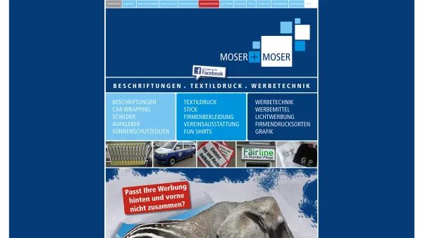 Website Screenshot: MOSER & MOSER GmbH Werbemittel Werbeagentur - STARTSEITE - Date: 2023-06-14 10:43:59