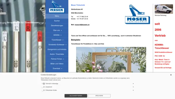 Website Screenshot: Moser-Türtechnik - Moser Tuertechnik - Menu - Date: 2023-06-14 10:43:59