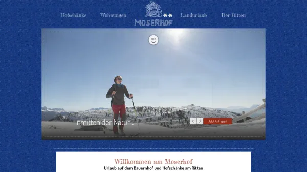 Website Screenshot: Moserhof Haus Ennstal-Karl und Roswitha Schrempf-Urlaub Österreich - Hofschänke, Urlaub am Bauernhof & Ferienwohnungen am Ritten - Moserhof - Date: 2023-06-23 12:07:24