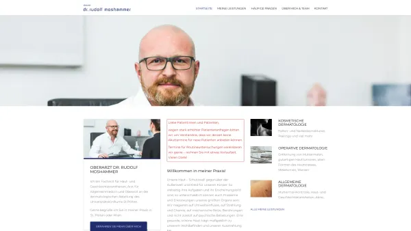 Website Screenshot: Oberarzt Dr. Rudolf Moshammer - Oberarzt Dr. Rudolf Moshammer - Facharzt für Hautkrankheiten und Allgemeinmedizin - Date: 2023-06-23 12:07:24