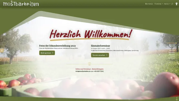 Website Screenshot: Mostbarkeiten online - Herzlich Willkommen bei den Mostbarkeiten - Date: 2023-06-23 12:07:24