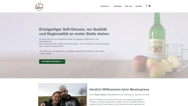 Website Screenshot: Mostexpress Telehaus Waldviertel - Mostexpress - einzigartiger Saftgenuss in hoher Qualität - Date: 2023-06-23 12:07:24