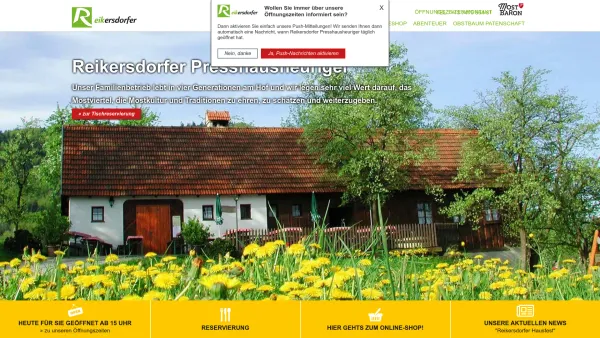Website Screenshot: Leopold Reikersdorfers Presshaus Heuriger Spezialitäten - Mostheuriger Reikersdorfer - Mostbaron in Neuhofen an der Ybbs (Mostviertel) - Date: 2023-06-23 12:07:24