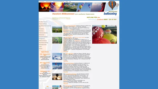Website Screenshot: Mostviertel Balloning - Startseite - Date: 2023-06-23 12:07:24