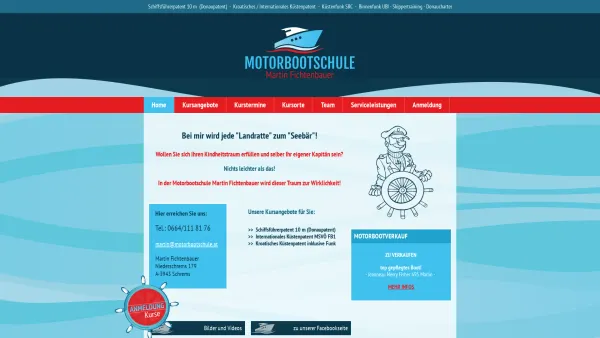 Website Screenshot: MOTORBOOT UND NAUTIKSCHULE - Motorbootschule Martin Fichtenbauer - Date: 2023-06-23 12:07:27