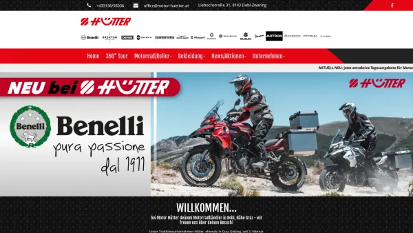 Website Screenshot: Motorrad Hütter GmbH - Motor Hütter - dein Motorrad Händler in Graz und Umgebung - Date: 2023-06-15 16:02:34