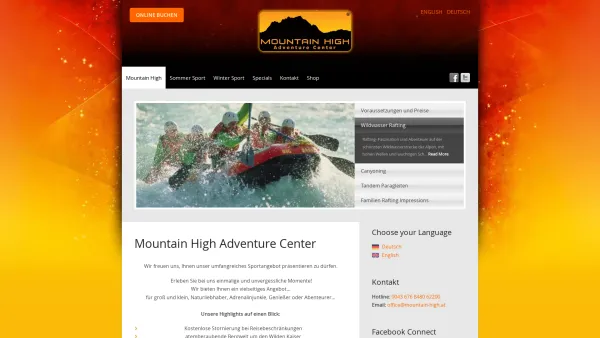 Website Screenshot: Herve Andre Sportpension und Adventure Center MountaHigh Kirchdorf - Mountain High Adventure Center - Mountain High Adventure Center - Kirchdorf in Tirol - Date: 2023-06-23 12:07:27
