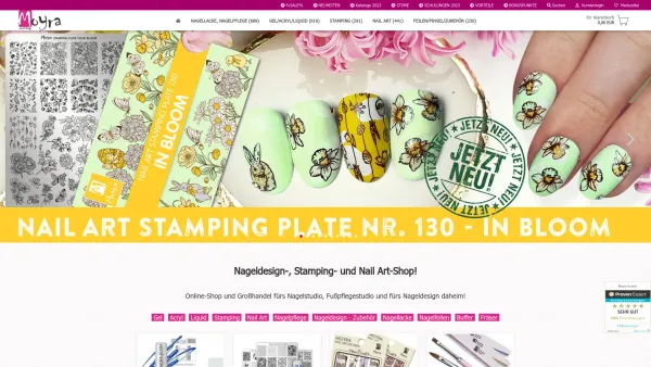 Website Screenshot: Moyra Nagelstudio, Nageldesign und NailArt-Shop für Nagelstudios und NailsAcademy in Wien 21 - Nageldesign-, NailArt-Online Shop - Gel, Acryl, Stamping - Date: 2023-06-26 10:26:35