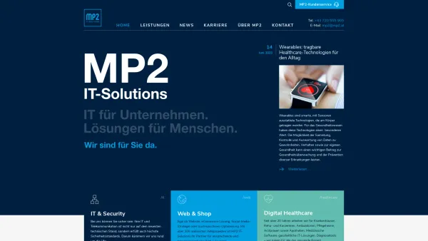 Website Screenshot: MP2 IT-Solutions GmbH
IT für Unternehmen. Lösungen für Menschen. - MP2 IT-Solutions - MP2 IT-Solutions - Date: 2023-06-23 12:07:27