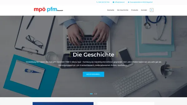 Website Screenshot: MPÖ - Medizinprodukte - Startseite - mpö pfm - Date: 2023-06-23 12:07:30