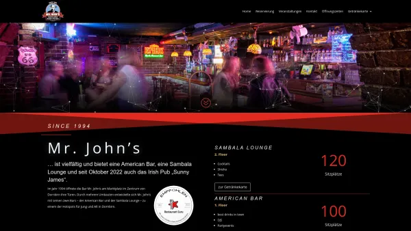 Website Screenshot: Mr. Johns Erlebnis Gastronomie Index of - Mr. John's - Dornbirn - Amercian Bar, Sambala Lounge, Sports Bar - Date: 2023-06-23 12:07:30