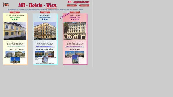 Website Screenshot: Appartement-Pension 200 Meter zum Hotel Wien Appartement Vienna - Date: 2023-06-23 12:07:30