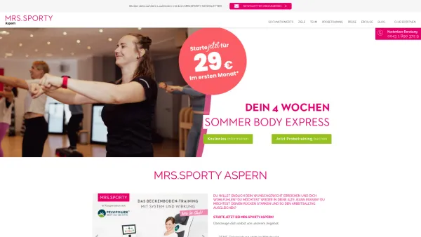 Website Screenshot: Mrs.Sporty Aspern - Mrs.Sporty Aspern Fitnessclub - Date: 2023-06-14 10:43:59