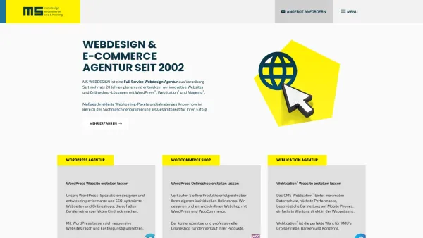 Website Screenshot: ms-WebDesign, Martin Schnitzer - Webdesign & E-Commerce Agentur aus Vorarlberg | MS WEBDESIGN - Date: 2023-06-14 10:43:59