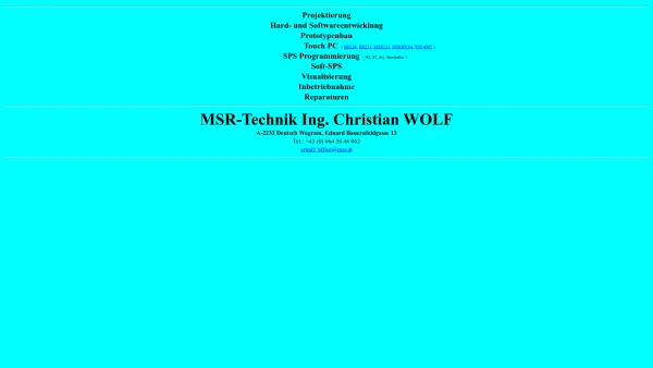 Website Screenshot: MSR-Technik Ing. Christian WOLF - MSR-Technik Ing. Christian WOLF - Date: 2023-06-23 12:07:30