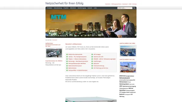 Website Screenshot: MTM-Systeme Ing. Gerhard Muttenthaler - MTM - Netzanalyse, USV-Lösungen, Ersatzstromversorgungen und Messdienstleistungen - Date: 2023-06-23 12:07:30