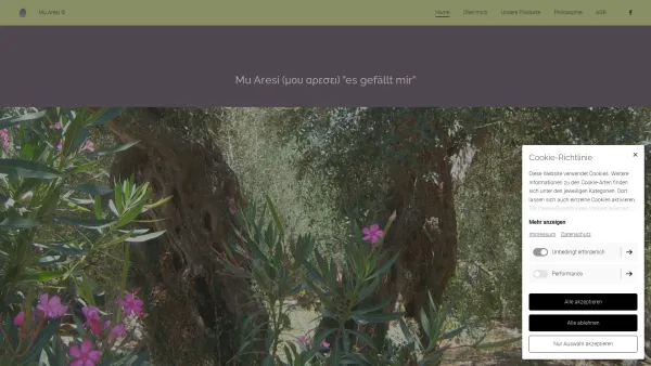 Website Screenshot: Mu Aresi ® - extra natives Olivenöl | Mu Aresi - Date: 2023-06-23 12:07:33