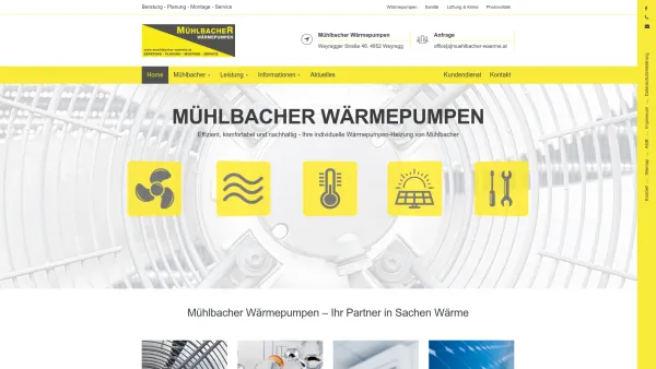 Website Screenshot: Mühlbacher Wärmepumpentechnik GmbH - Willkommen bei Mühlbacher Wärmepumpen - Date: 2023-06-15 16:02:34