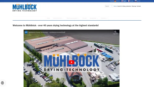 Website Screenshot: Mühlböck + Vanicek Trocknungstechnik - Home - Mühlböck - Your partner for drying technology - Date: 2023-06-23 12:07:33