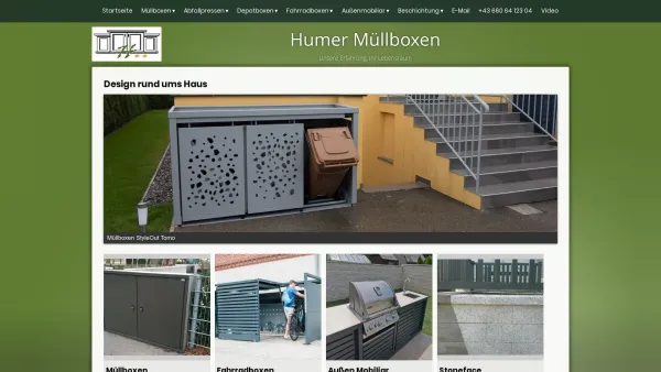 Website Screenshot: Humer Müllboxen e. U. Trennen mit Stil - Humer Müllboxen - Startseite - Date: 2023-06-23 12:07:33