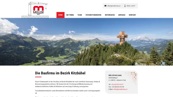 Website Screenshot: Ing. Andreas Müller Bau Baumeister Müller St. Johann i. Tirol - Die Baufirma im Bezirk Kitzbühel - Müller Bau GmbH - St. Johann in Tirol - Date: 2023-06-23 12:07:33