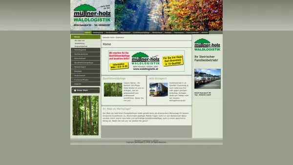 Website Screenshot: Müllner-Holz ist ein steirischer Familienbetrieb in der Holzindustrie und handlet mit Energieholz Hart-Brennholz und Industrie-Hol - Home - Date: 2023-06-23 12:07:33