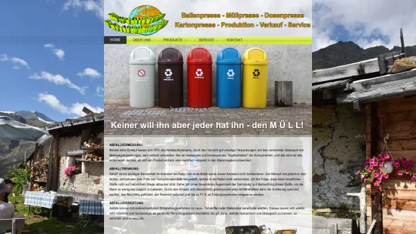 Website Screenshot: Steiner Umwelttechnik für die Abfallwirtschaft - Willkommen - Date: 2023-06-14 10:44:01