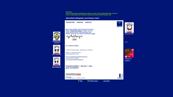 Website Screenshot: H. E. MÜNCH AUSTRIA - H. E. MÜNCH AUSTRIA - Date: 2023-06-23 12:07:33