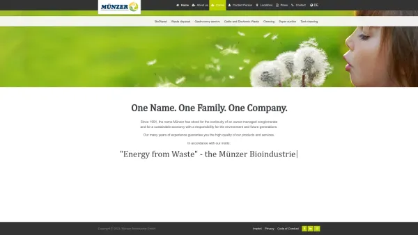 Website Screenshot: Münzer Bioindustrie GmbH - Home - Münzer Bioindustrie GmbH - Date: 2023-06-23 12:07:33