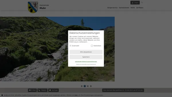 Website Screenshot: Gemeindeamt Muhr RiS-Kommunal - Muhr - Nationalpark - Gemeinde - Startseite - Date: 2023-06-23 12:07:33