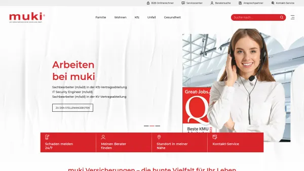Website Screenshot: MUKI Handels und Dienstleistungsgesellschaft muki - muki Versicherung - die Versicherung ohne Wenn und Aber - muki - Date: 2023-06-23 12:07:33