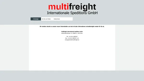 Website Screenshot: Multifreight Internationale Spedition GesmbH - Multifreight Internetionale Spedition - Date: 2023-06-23 12:07:36