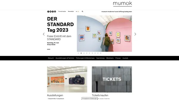Website Screenshot: Museum Moderner Kunst Stiftung Ludwig Wien MUMOK - mumok – Museum moderner Kunst Stiftung Ludwig Wien - Date: 2023-06-15 16:02:34