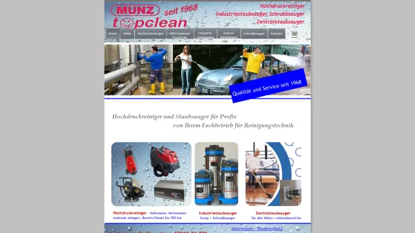 Website Screenshot: Munz Topclean - Hochdruckreiniger - Staubsauger für Profis - Date: 2023-06-15 16:02:34