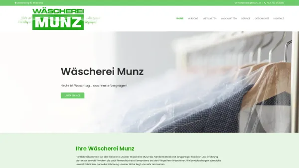 Website Screenshot: Wäscherei Munz - Wäscherei Munz in Linz - Date: 2023-06-15 16:02:34