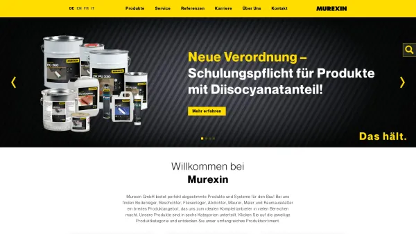 Website Screenshot: MUREXIN MurexAG - Willkommen bei Murexin! Baustoffe & Baumaterialien entdecken | Murexin - Date: 2023-06-23 12:07:36