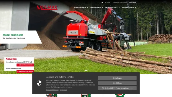 Website Screenshot: Landtechnik Urch Mus-Max - Home - MusMax - Date: 2023-06-23 12:07:36