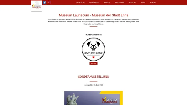Website Screenshot: Museum Lauriacum - Museum Lauriacum - Date: 2023-06-14 16:37:44