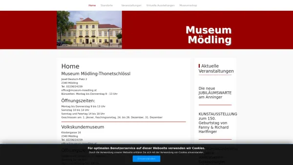 Website Screenshot: Museum Mödling Thonetschlössl - Home - Museum Mödling - Date: 2023-06-23 12:07:36