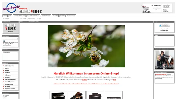 Website Screenshot: Onlineshop Webshop Shop Musik Music MusikWelt music-vidic.at Technics Pearl Sabian HHX VicFirth Viscount Petrof Kurzweil YoungChan - MUSIKWELT 2021 - Date: 2023-06-23 12:07:36