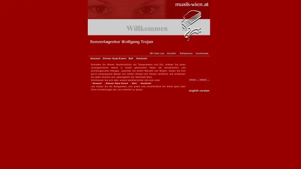 Website Screenshot: der Konzertagentur Trojan Wien - Willkommen in der Konzertagentur Trojan Wien - Date: 2023-06-23 12:07:36