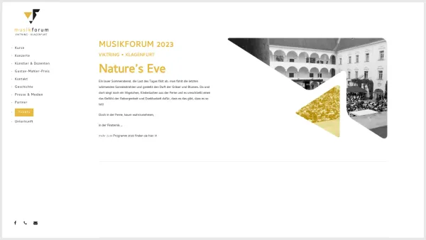 Website Screenshot: Musikforum Viktring Klagenfurt - Startseite - musikforum - Date: 2023-06-23 12:07:38