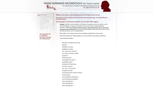 Website Screenshot: Musikschule Leibnitz - Musikschule Leibnitz: Startseite - Date: 2023-06-14 10:44:01