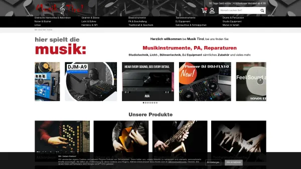 Website Screenshot: Musik Tirol - Musikinstrumente online shop | Musik Tirol - dein Musikhaus - Date: 2023-06-14 10:37:35