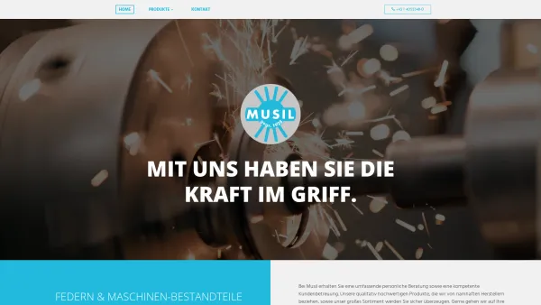 Website Screenshot: Heinrich MUSIL KG - Federn | Maschinen-Bestandteile | Zubehör - Musil - Date: 2023-06-23 12:07:38