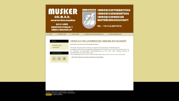 Website Screenshot: Musker Immobilien - Immobilien | Immobilien Steiermark - Immobilien Musker GesmbH - Date: 2023-06-23 12:07:39