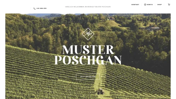 Website Screenshot: Muster Poschgan - Startseite - Musterweine - Date: 2023-06-23 12:07:39