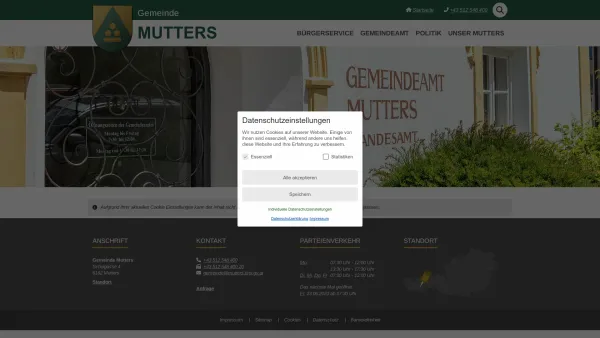 Website Screenshot: Gemeindeamt Mutters RiS-Kommunal - Gemeinde Mutters - Startseite - Date: 2023-06-23 12:07:39
