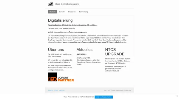 Website Screenshot: MWL Betriebsberatung Ges.m.b.H. - Herzlich willkommen! - Date: 2023-06-23 12:07:39