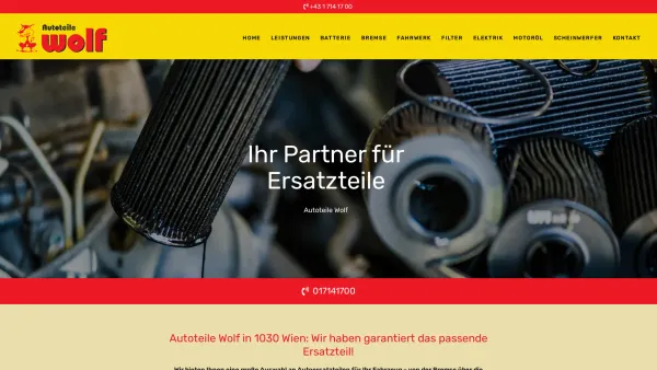Website Screenshot: Autoteile Wolf - Autoteile Wolf in Wien. Ersatzteile für alle Marken und jedes Budget! - Date: 2023-06-15 16:02:34